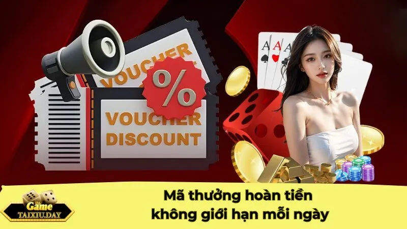 Mã thưởng hoàn tiền không giới hạn mỗi ngày